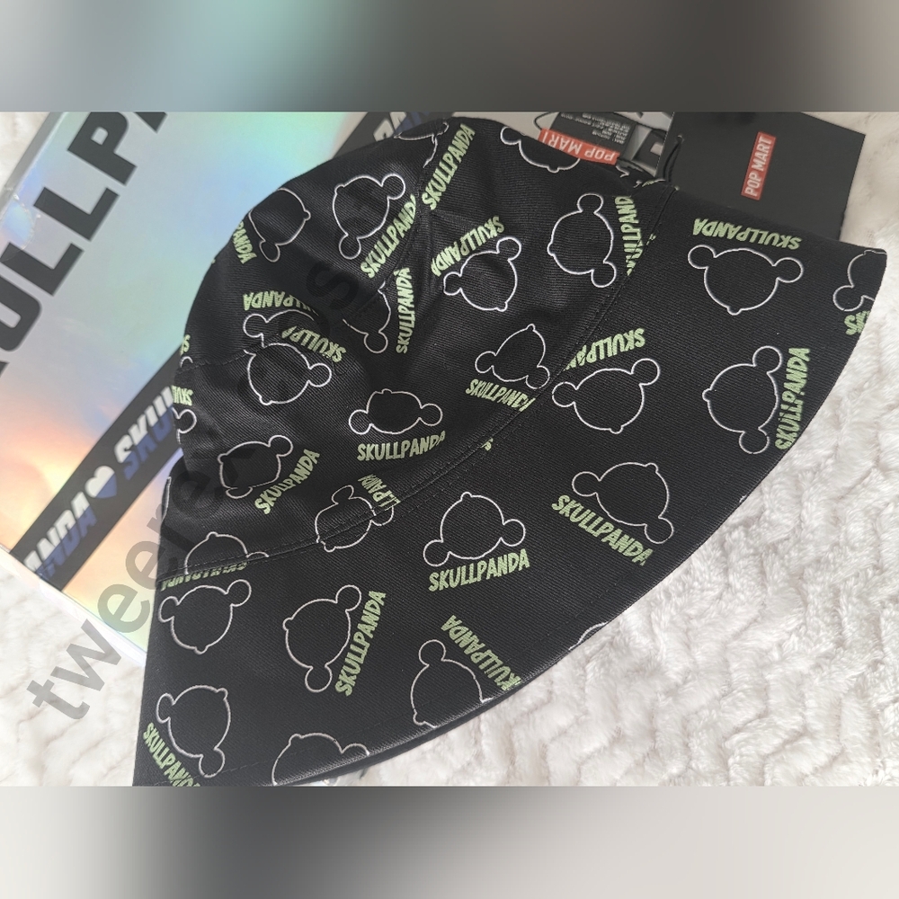 Pop Mart Skullpanda Black Bucket Hat Reversible